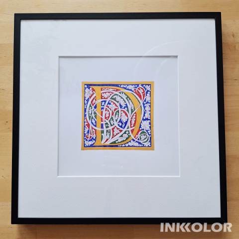 Inicjał Białe wino - M - ręcznie malowany