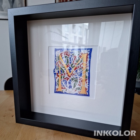 Inicjał Białe wino - S - ręcznie malowany