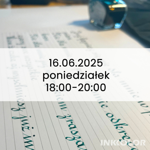 Poniedziałkowe spotkania z kaligrafią historyczną – Pismo rondowe – 16.06.2025, poniedziałek, 18:00-20:00 Poniedziałkowe spotkania z kaligrafią historyczną – Pismo rondowe – 16.06.2025, poniedziałek, 18:00-20:00