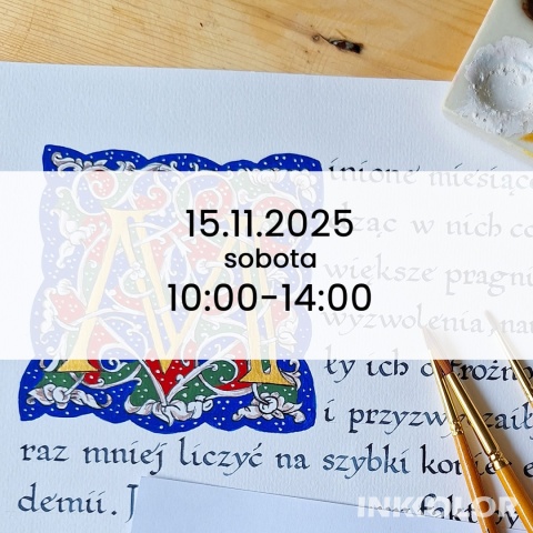 W białym winie zaplątani: renesansowe zrobienia, złocone inicjały 15.11.2025, sobota, 10-14:00