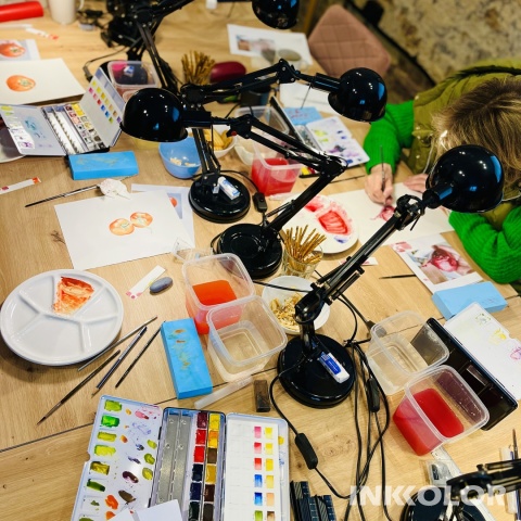 Warsztaty malowania akwarelą. Podstawy rysunku pędzlem: Dynia, 26.10.2025, niedziela, 10:00-14:00