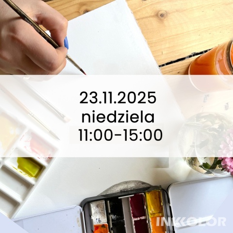 Warsztaty malowania akwarelą. Podstawy rysunku pędzlem: Żołądź, 23.11.2025, niedziela, 11:00-15:00