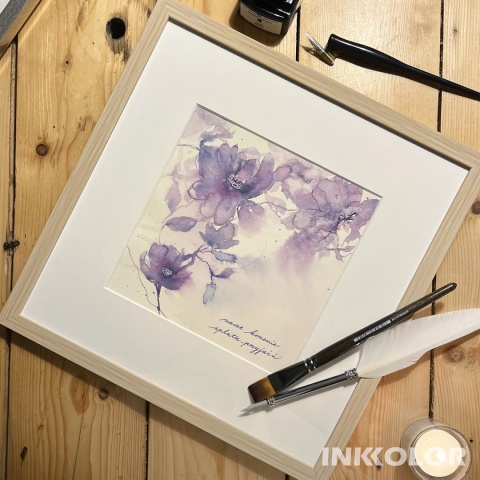„Nasze korzenie splata przyjaźń” – akwarela kwiatowa z kaligrafią