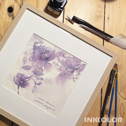 „Nasze korzenie splata przyjaźń” – akwarela kwiatowa z kaligrafią