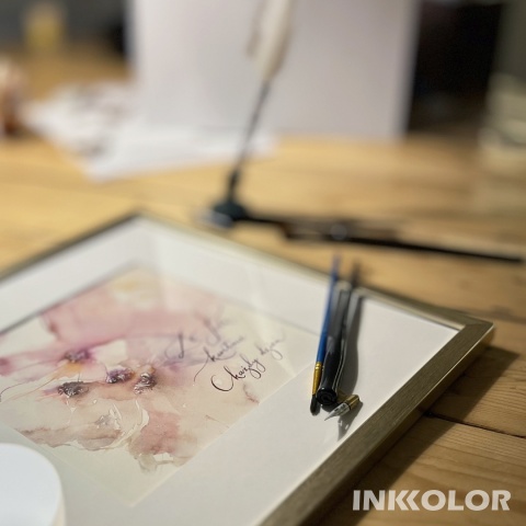 „Z Tobą kwitnie każdy dzień” – romantyczna akwarela z kaligrafią