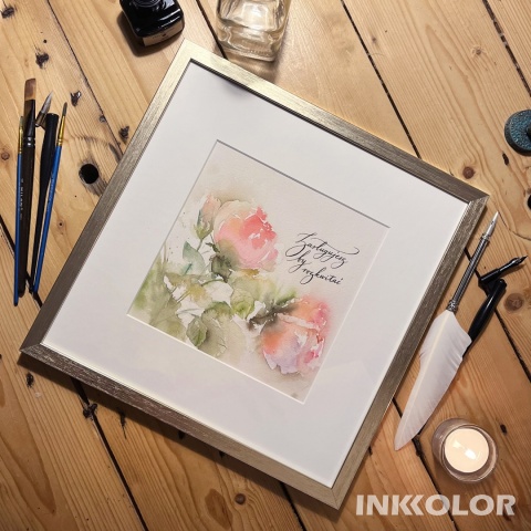 „Zasługujesz, by rozkwitać” – akwarela z kaligrafią