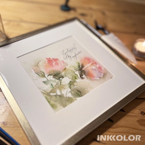 „Zasługujesz, by rozkwitać” – akwarela z kaligrafią