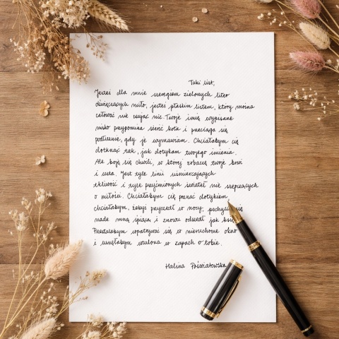 Odręcznie pisany list. Cena ustalana indywidualnie