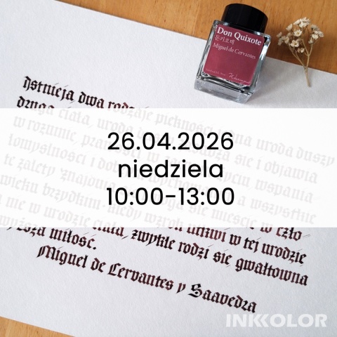 Tekstura Gutenberga – warsztaty kaligraficzne 26.04.2026, niedziela, 10:00-13:00