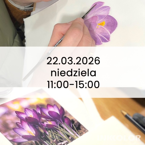 Warsztaty malowania akwarelą. Podstawy rysunku pędzlem: Kwiaty 22.03.2026, niedziela, 11:00-15:00