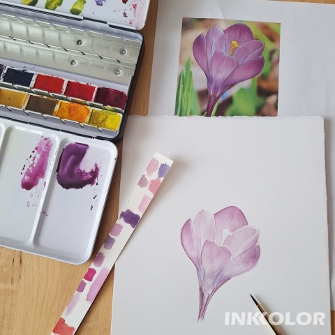 Warsztaty malowania akwarelą. Podstawy rysunku pędzlem: Kwiaty 22.03.2026, niedziela, 11:00-15:00