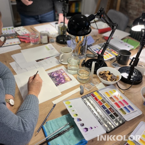 Warsztaty malowania akwarelą. Podstawy rysunku pędzlem: Kwiaty 22.03.2026, niedziela, 11:00-15:00