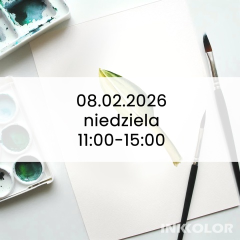 Warsztaty malowania akwarelą. Podstawy rysunku pędzlem: Pąk tulipana 08.02.2026, niedziela, 11:00-15:00